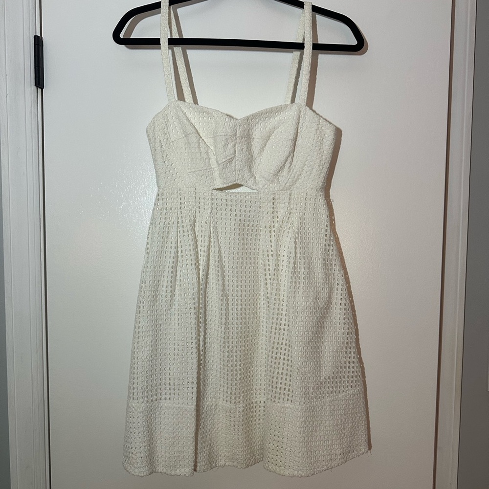 Club Monaco White Pleated Mini Sundress